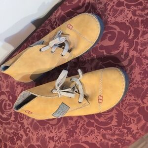 Yellow suede shoes